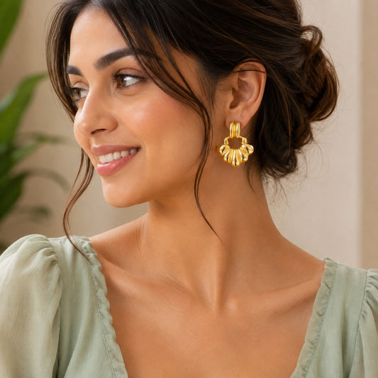18k Gold Plated Stud Anti Tarnish Earring