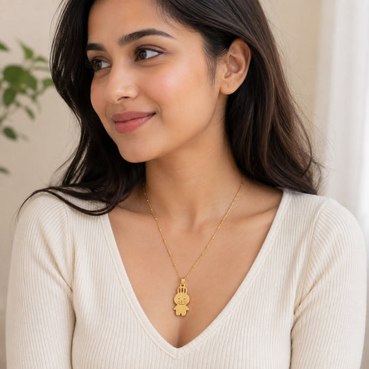18k Gold Plated Adorable Teddy Charm Necklace