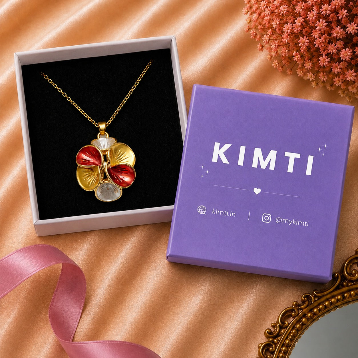 Golden Blossom Pendant Necklace