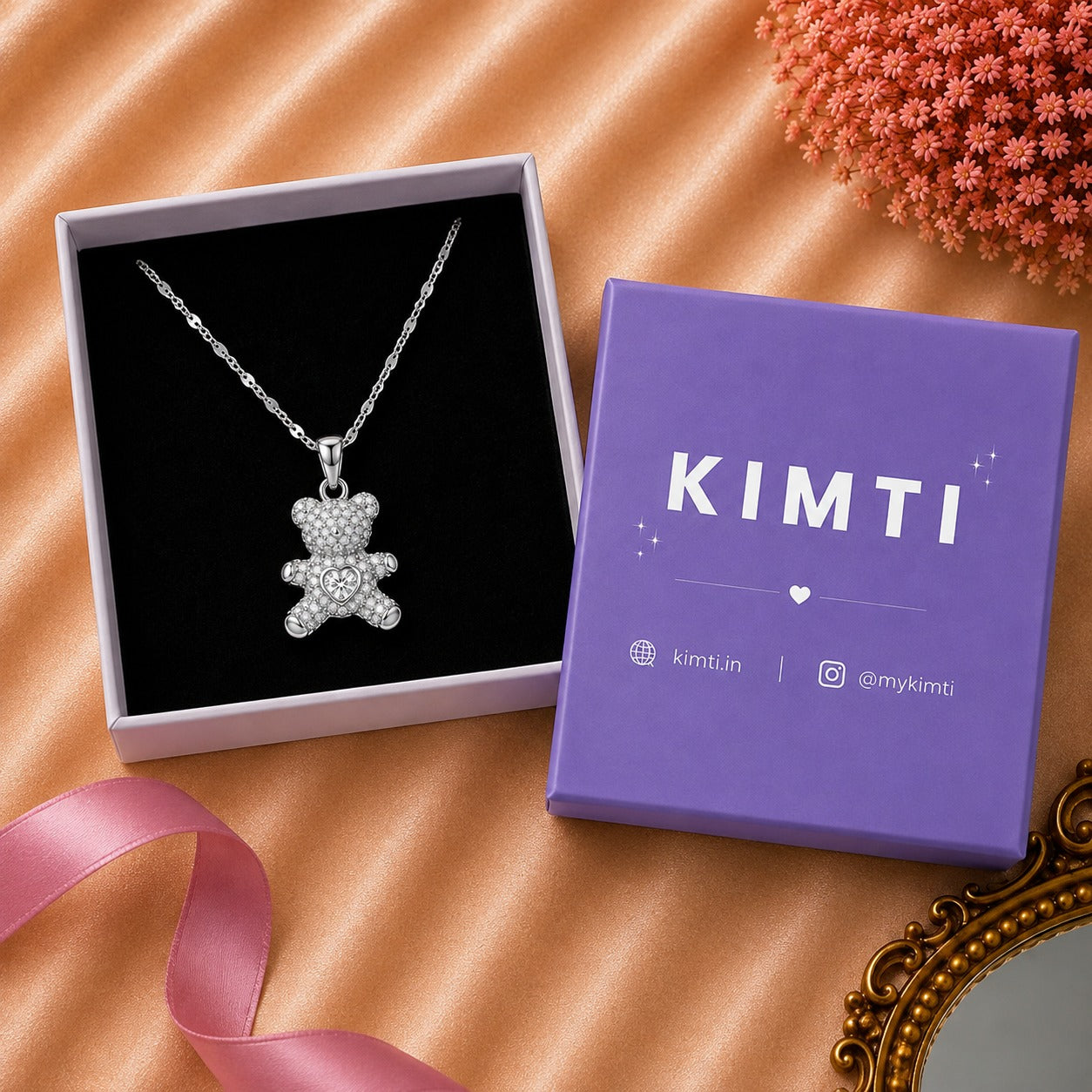 Sweetheart Teddy Pendant Necklace