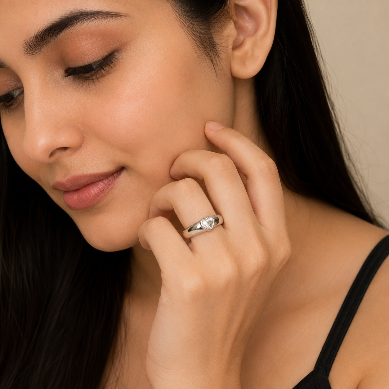 Crystal Heart Ring