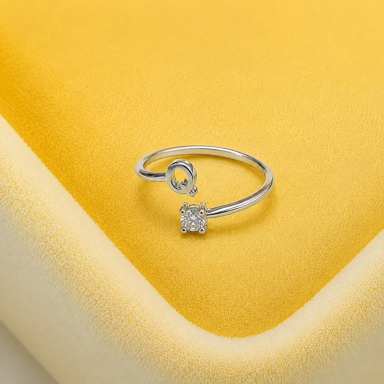 Crystal Q Charm Ring