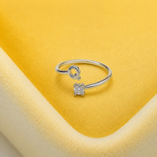 Crystal Q Charm Ring