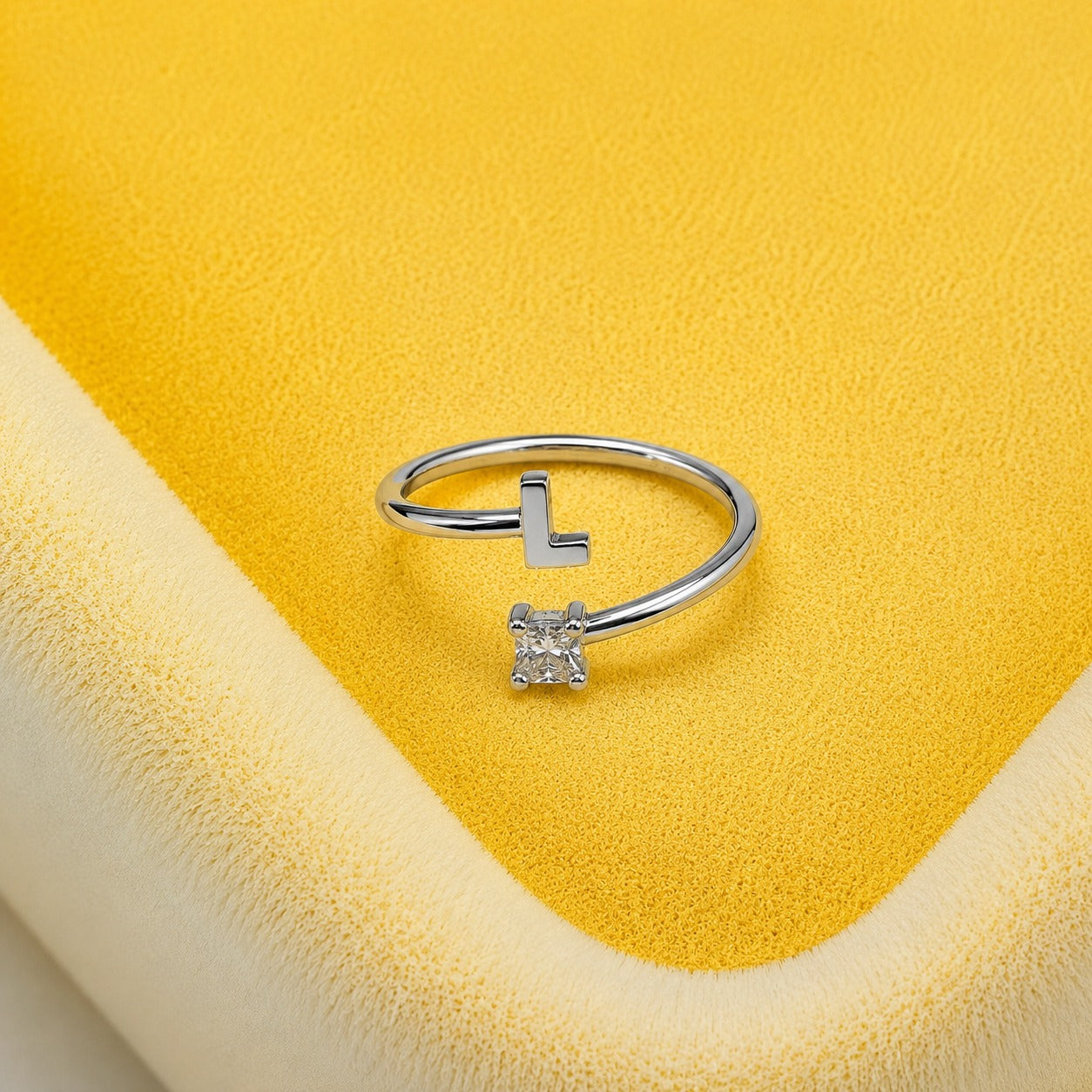 Crystal L Charm Ring