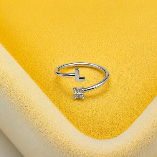Crystal L Charm Ring