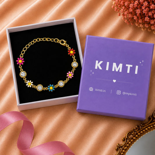 18K Gold Plated Sparkle Daisy Crystal Bracelet