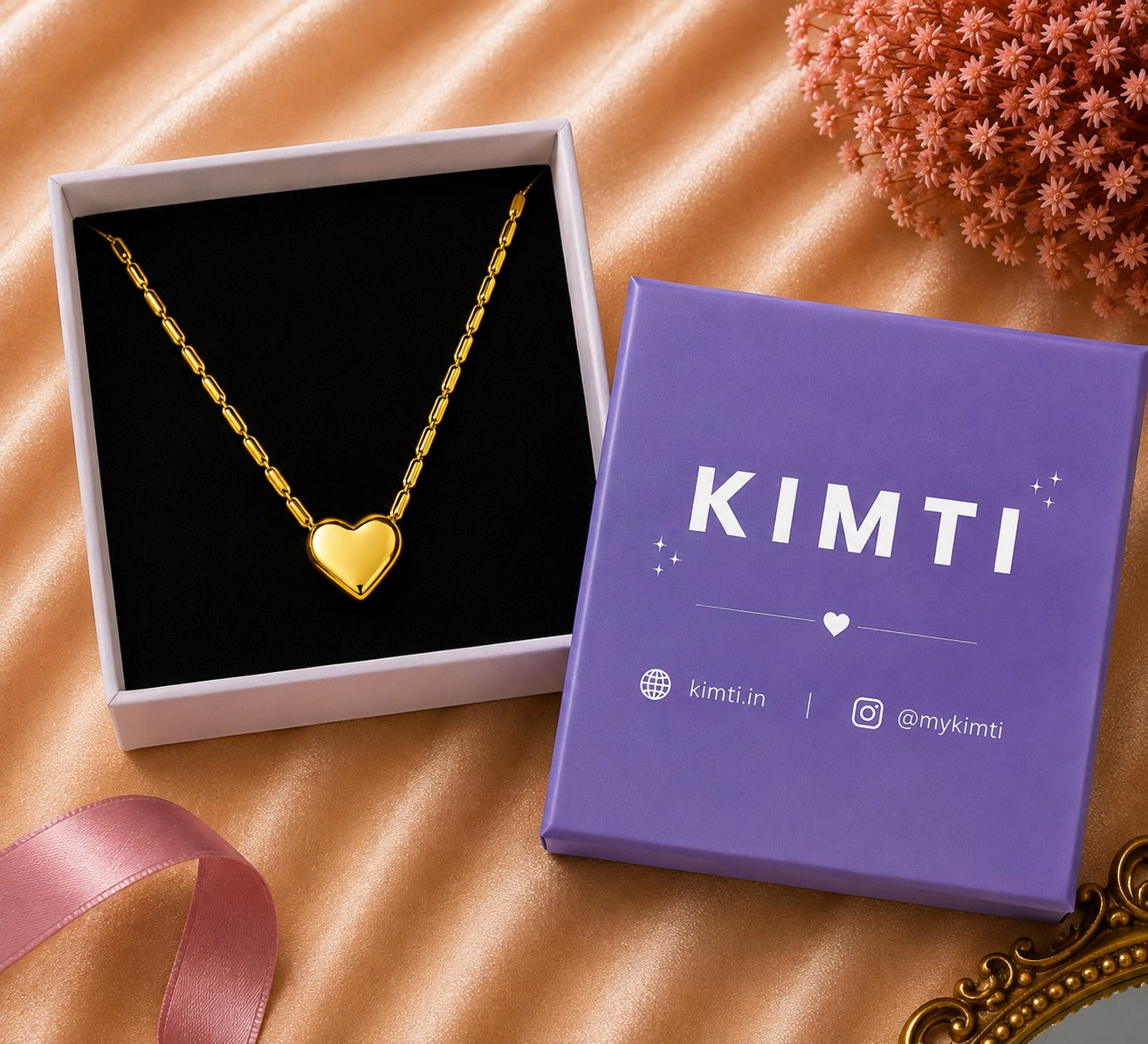 Anti Tarnish Heart Gold Necklace