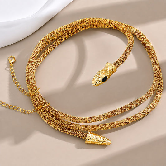 Golden Snake Adjustable Choker Necklace