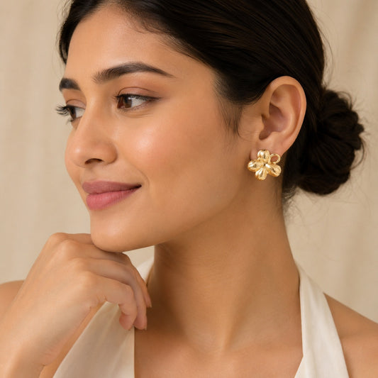 Stainless Steel Flower Earrings