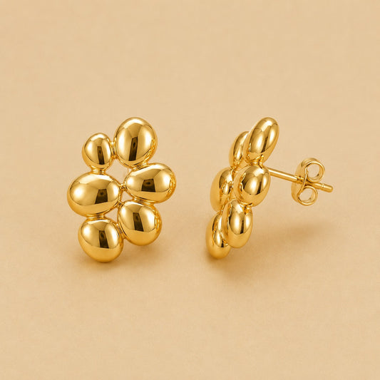 18K Gold Plated Abstract Floral Gold Earrings