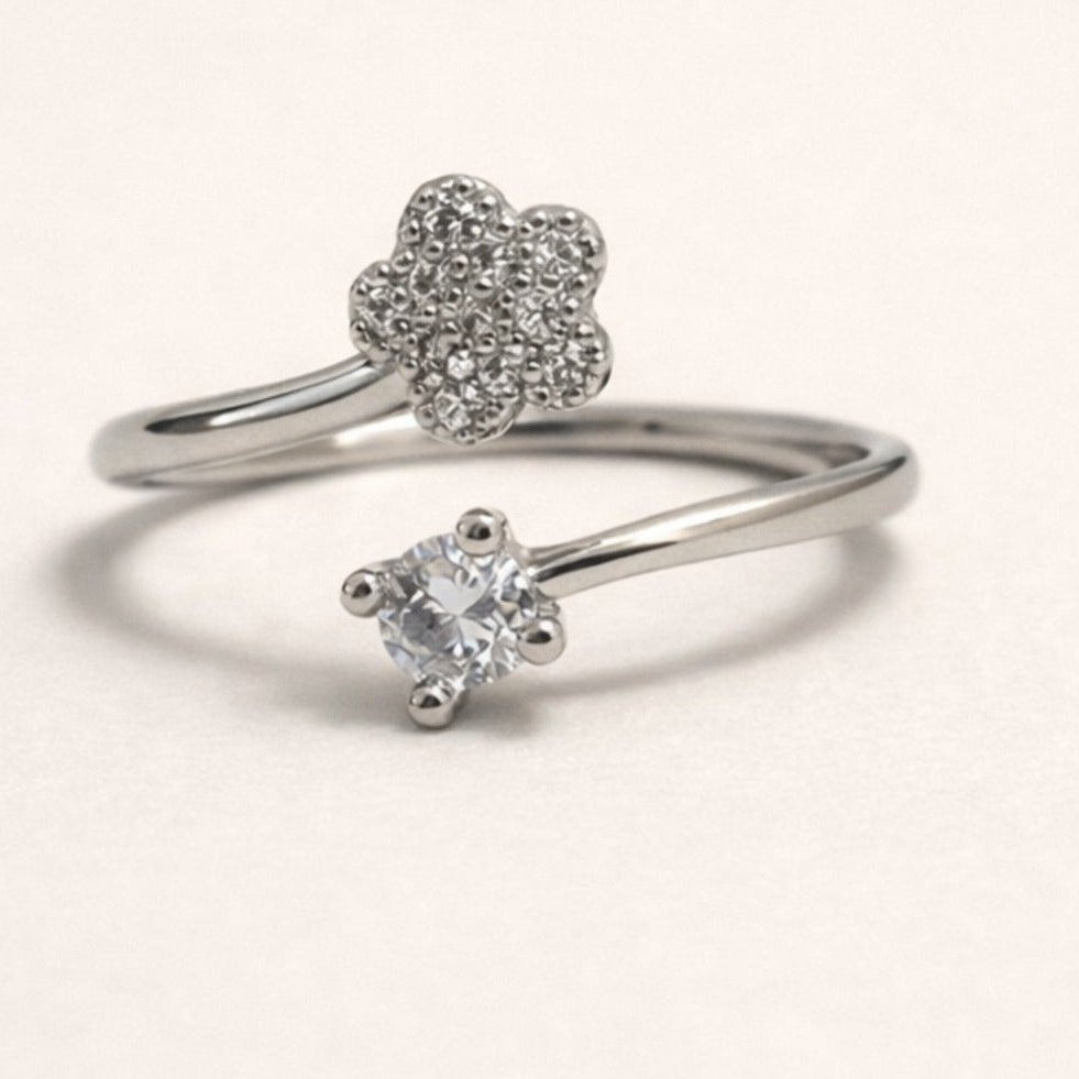 Crystal Flower Twist Ring