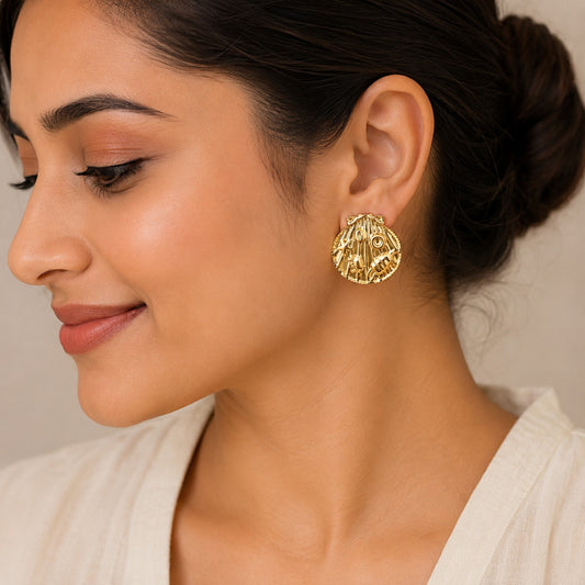 18K Gold Plated Seashell Stud Earrings