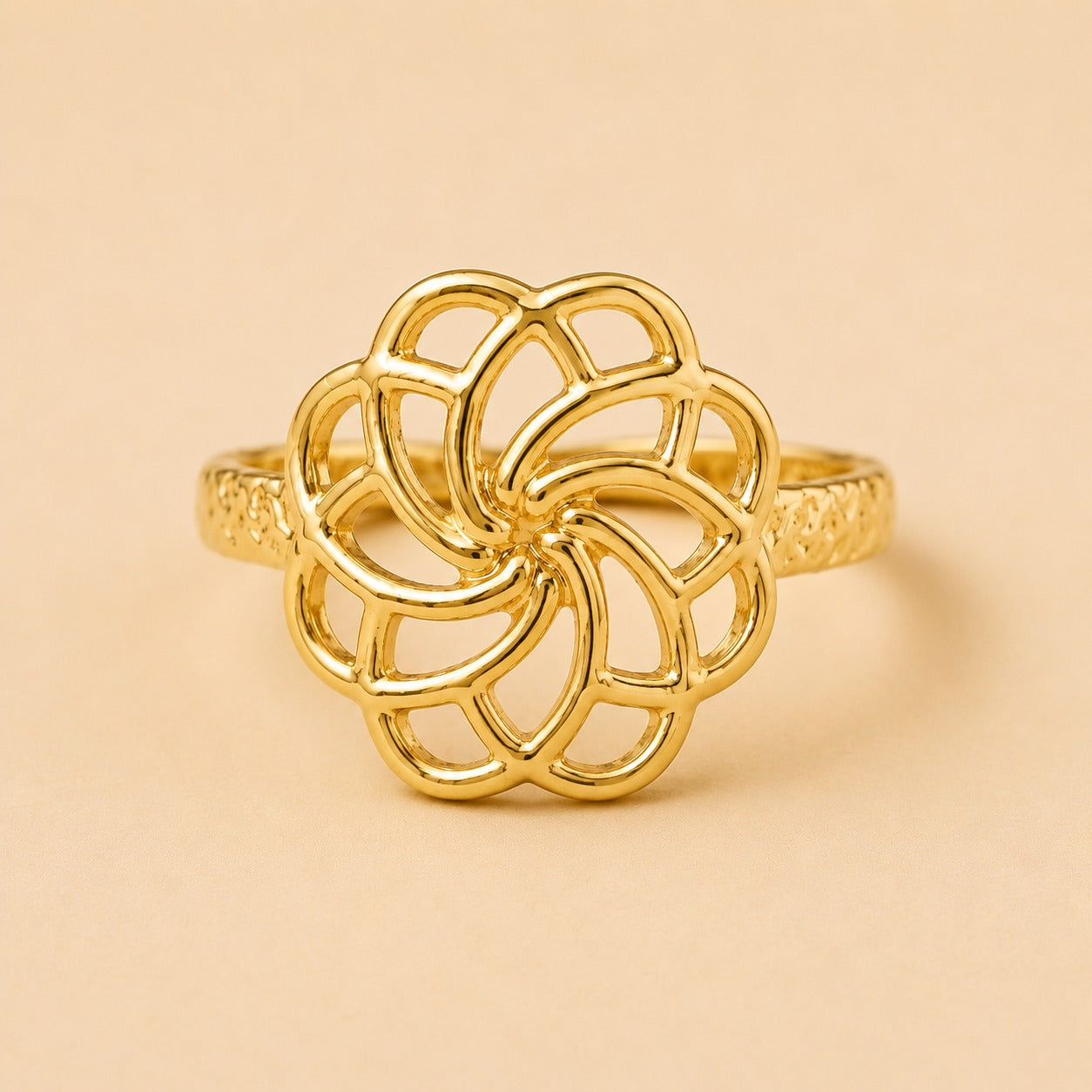 18K Glod Plated Rosette Ring