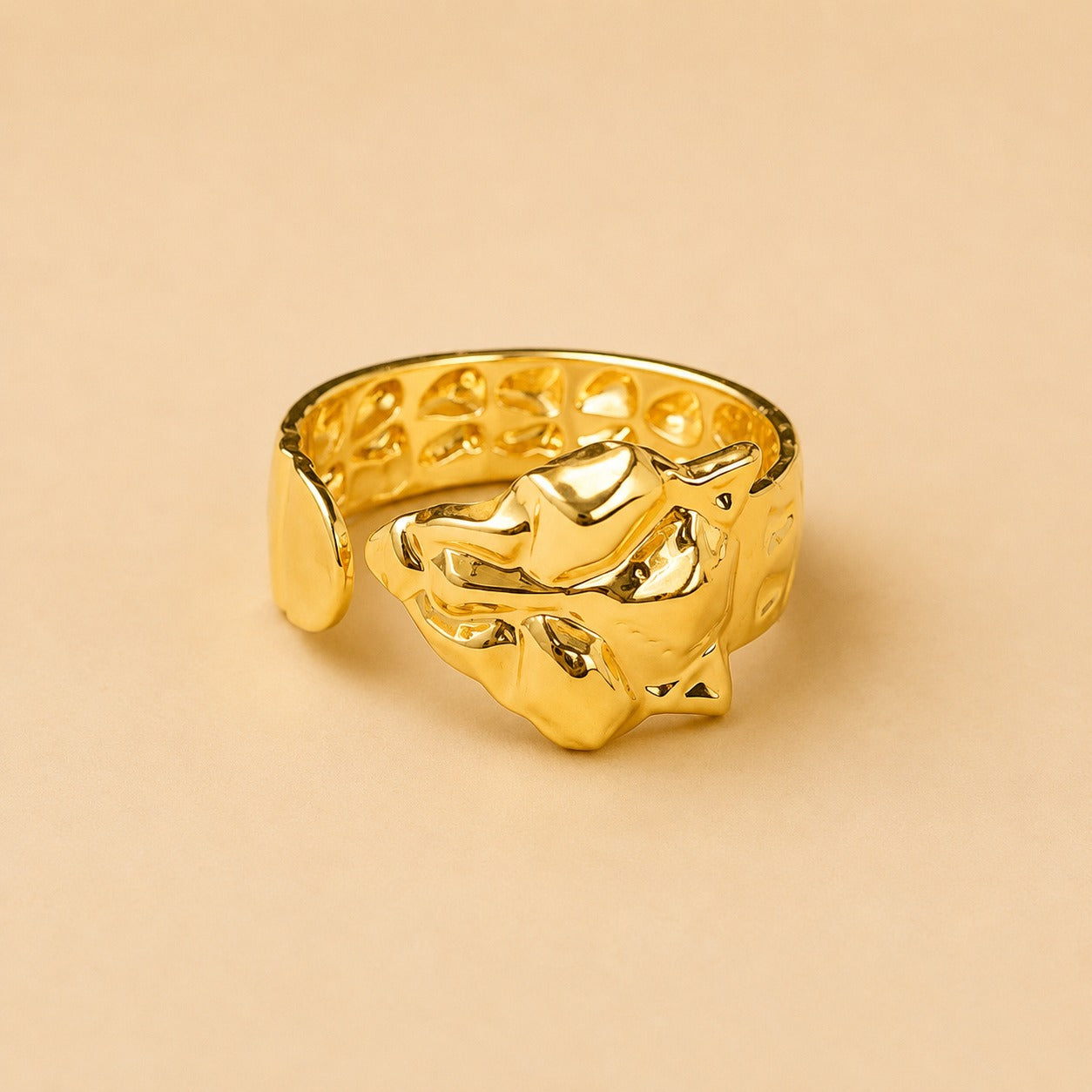 18K Glod Plated Majestic Panther Adjustable Ring