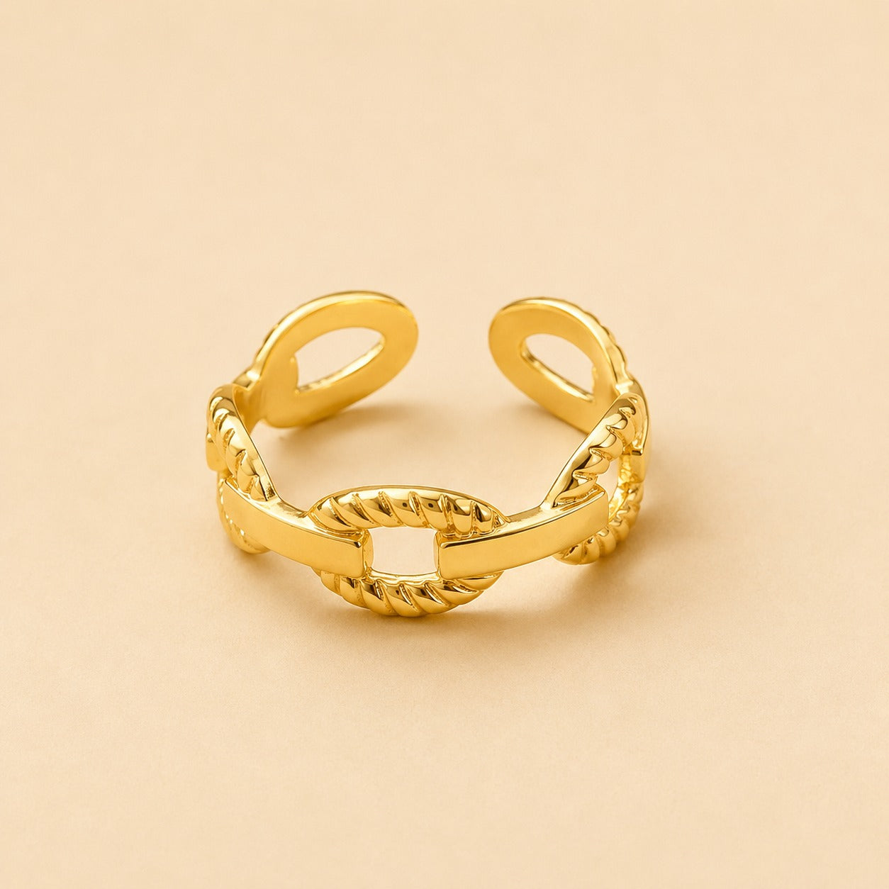 18K Glod Plated Everlink Adjustable Ring