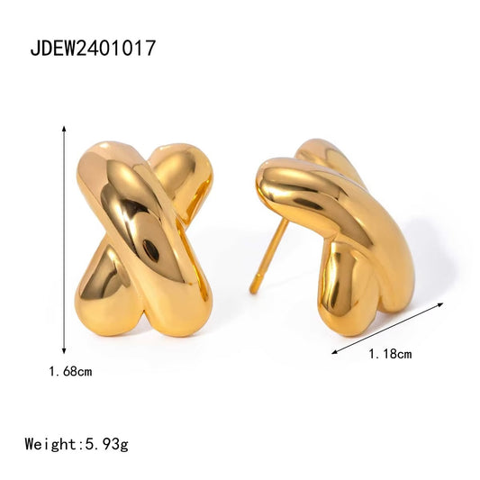 18k Gold Plated Sculpted Shine Earring