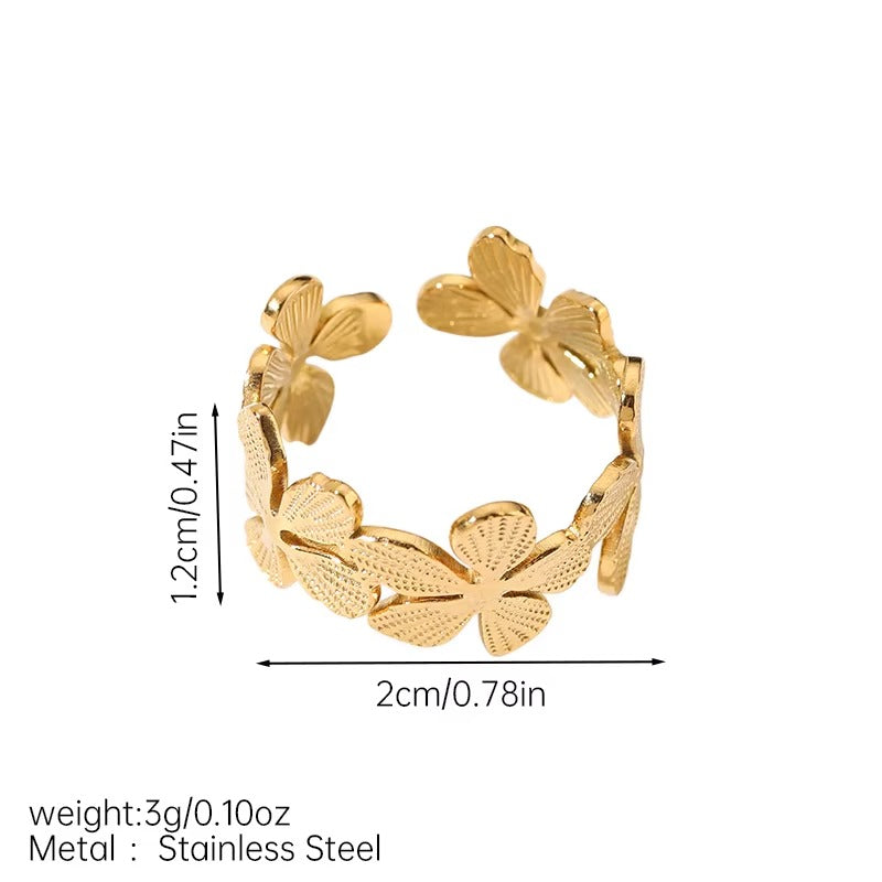 18K Gold-Plated Flower Ring