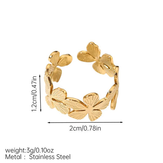 18K Gold-Plated Flower Ring