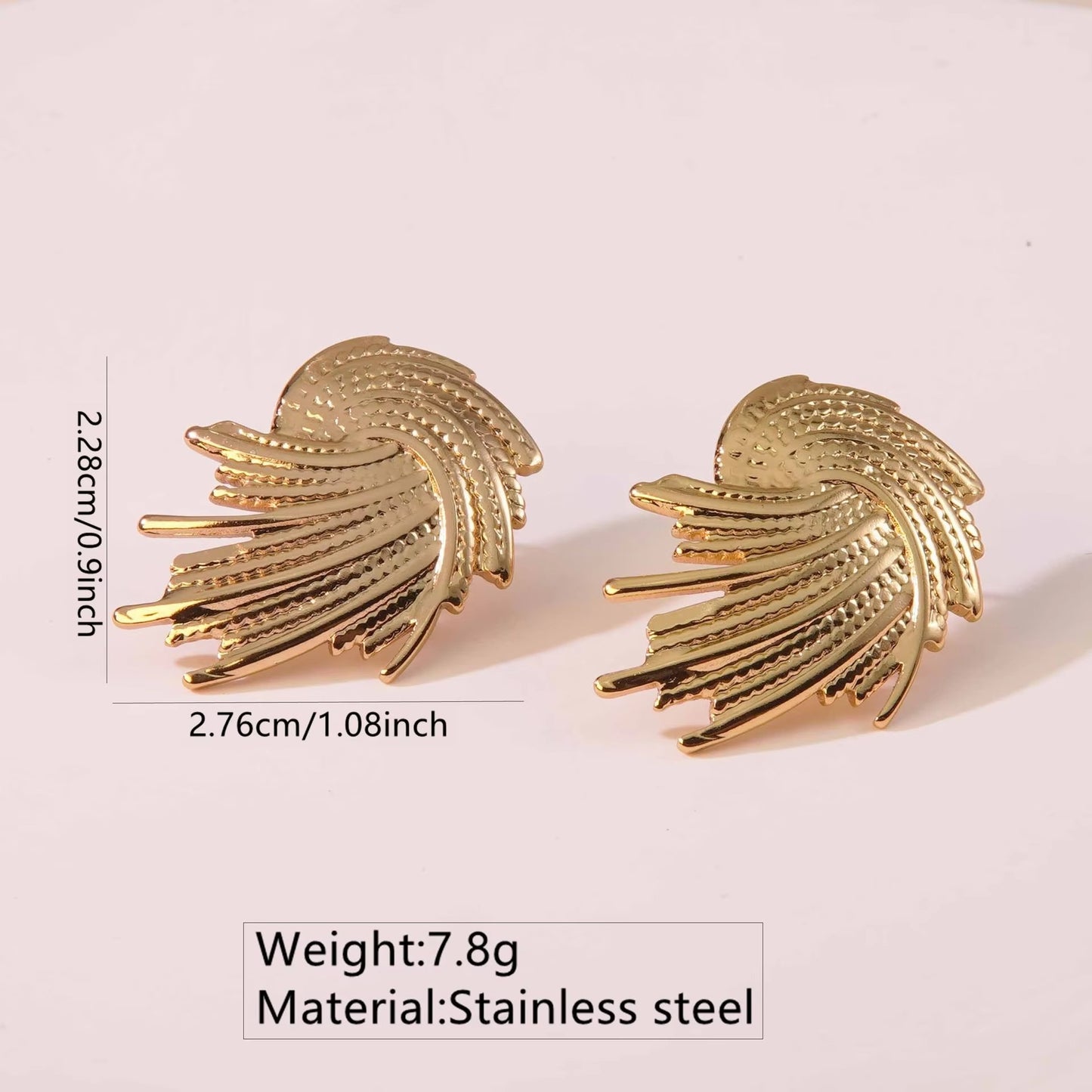 18K Gold Plated Golden Quill Earrings
