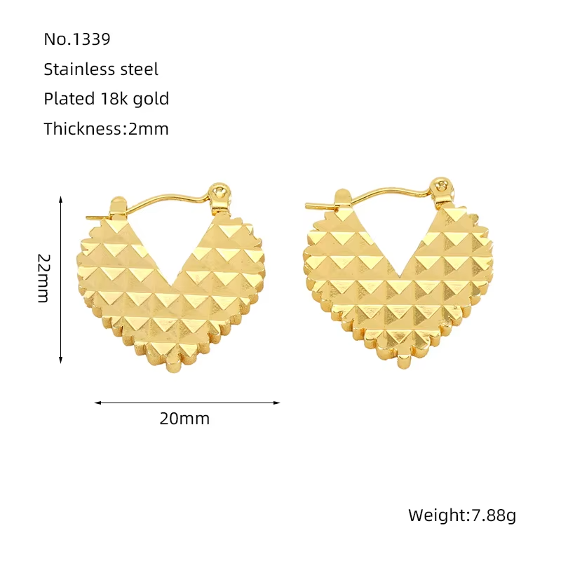 18k gold plated Textured Treasure Earrings