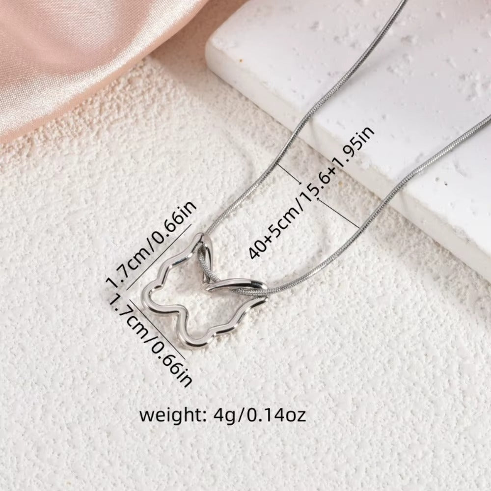 18k Silver Plated Butterfly Necklace
