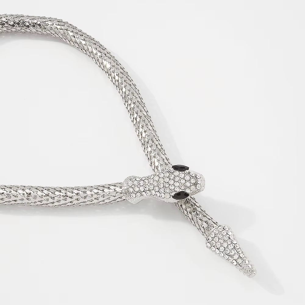 Silver Snake Choker Necklace
