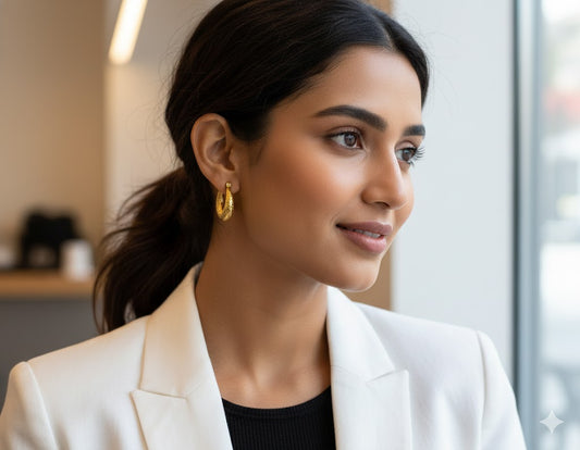 18K Gold Plated Daily Wear Hoops Anti Tarnish Earring