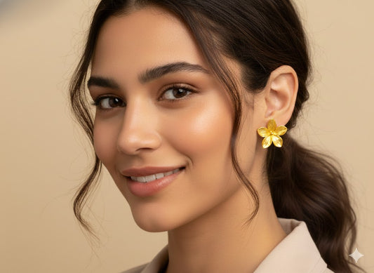 18K Gold Plated Orchid Earrings