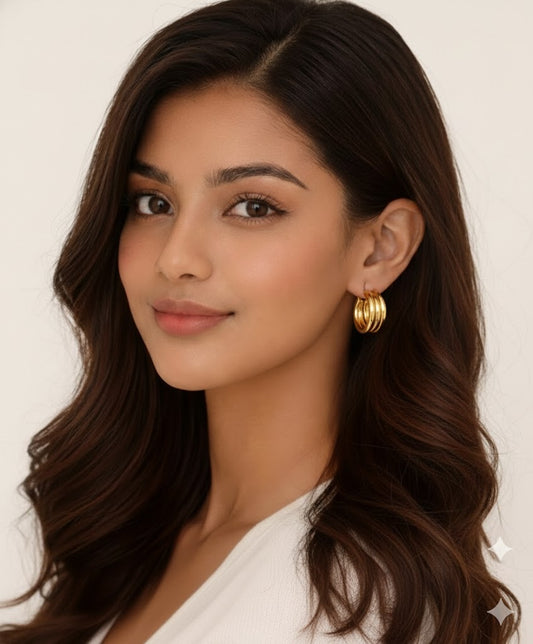 Turn Him On Golden Hoops Earring