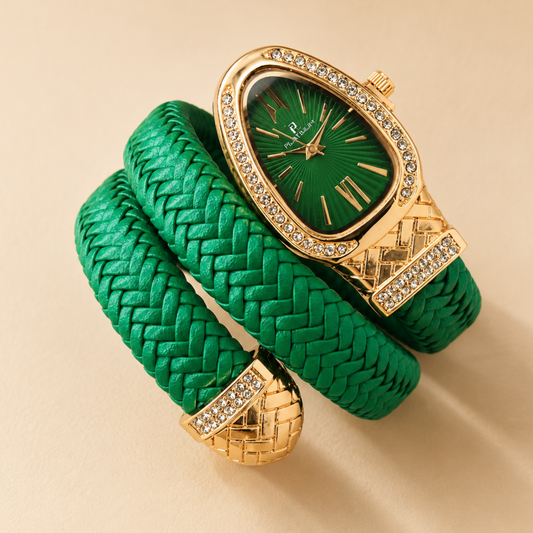 Snake-Shaped Quartz Bracelet Watch for Women
