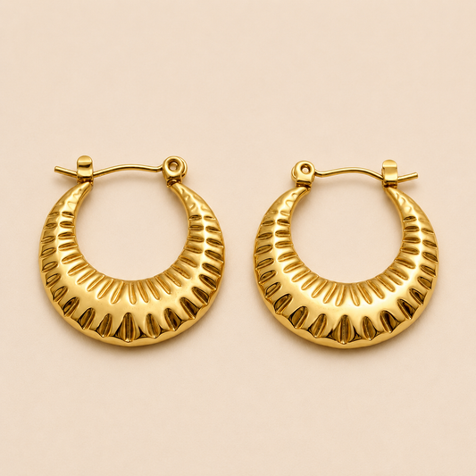 18K Gold Plated Aurora Crescent Hoop Earrings