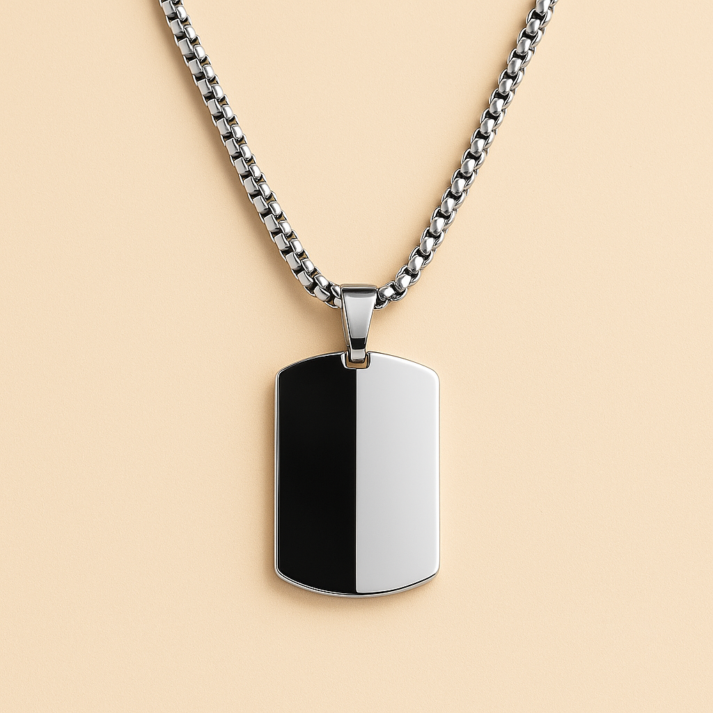 DualTone-Steel-Pendant-Necklace