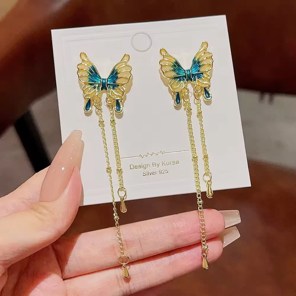 Blue Butterfly Dangler Earring