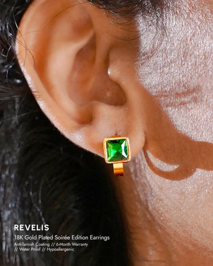 Revelis 18 K Gold Plated Soirée Earrings