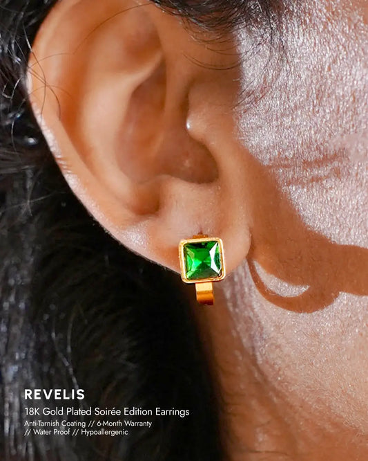 Revelis 18 K Gold Plated Soirée Earrings