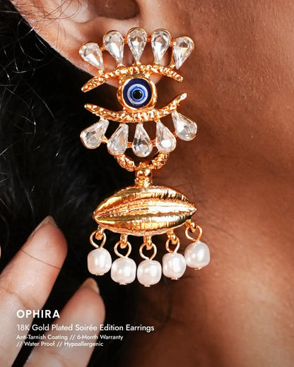 Ophira 18 K Gold Plated Soirée Earrings