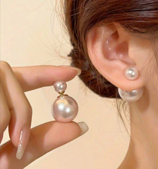 Front Back Pearl Stud Earring