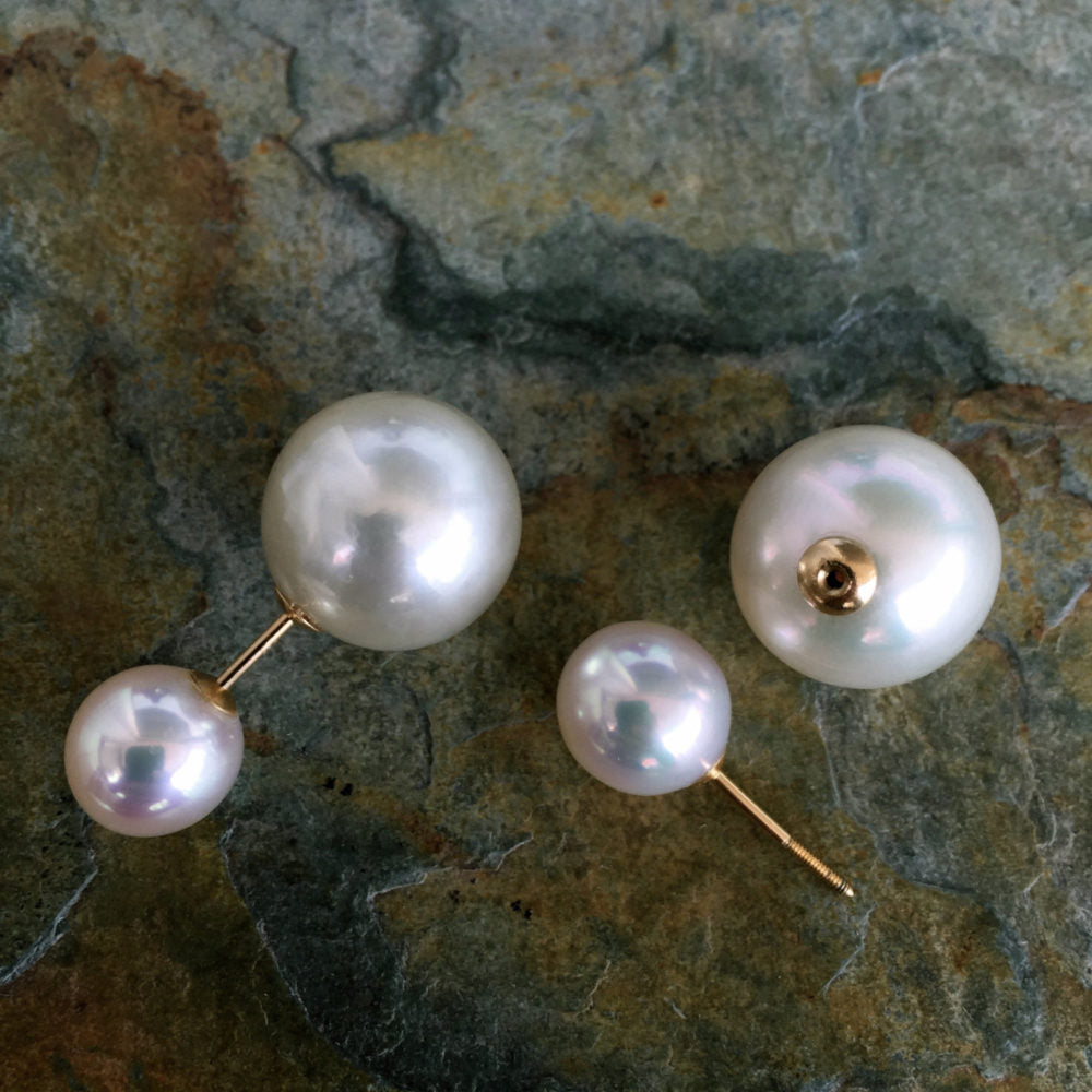Front Back Pearl Stud Earring