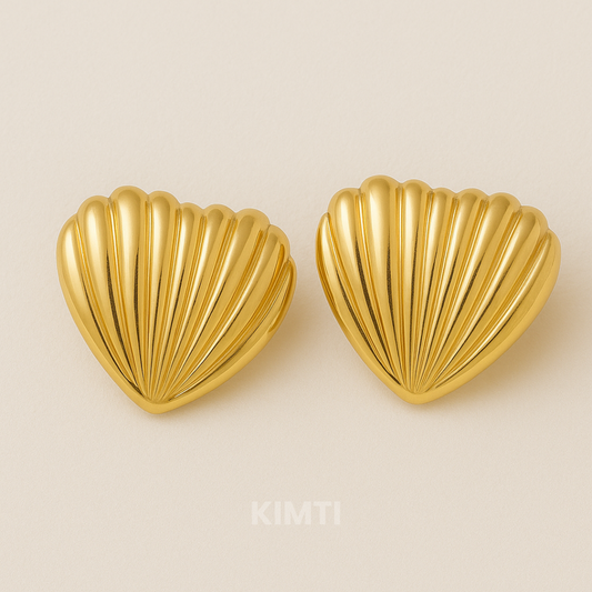 18k Gold Plated Quinn Heart  Anti Tarnish Earring
