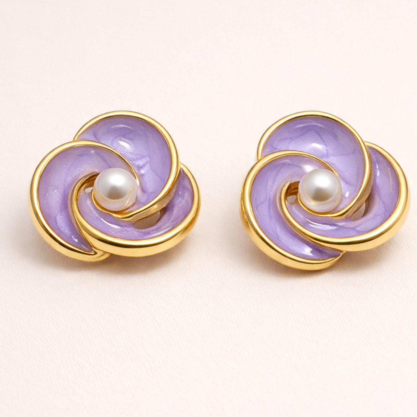 Ivory Enamel Pearl Luxe Earrings