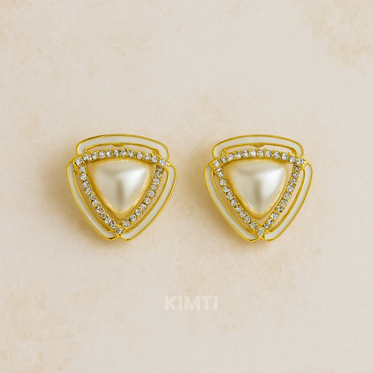 Tringle Pearl Korean Earrings
