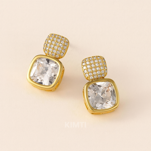 Twilight Shine – Clear Crystal Pavé Earrings
