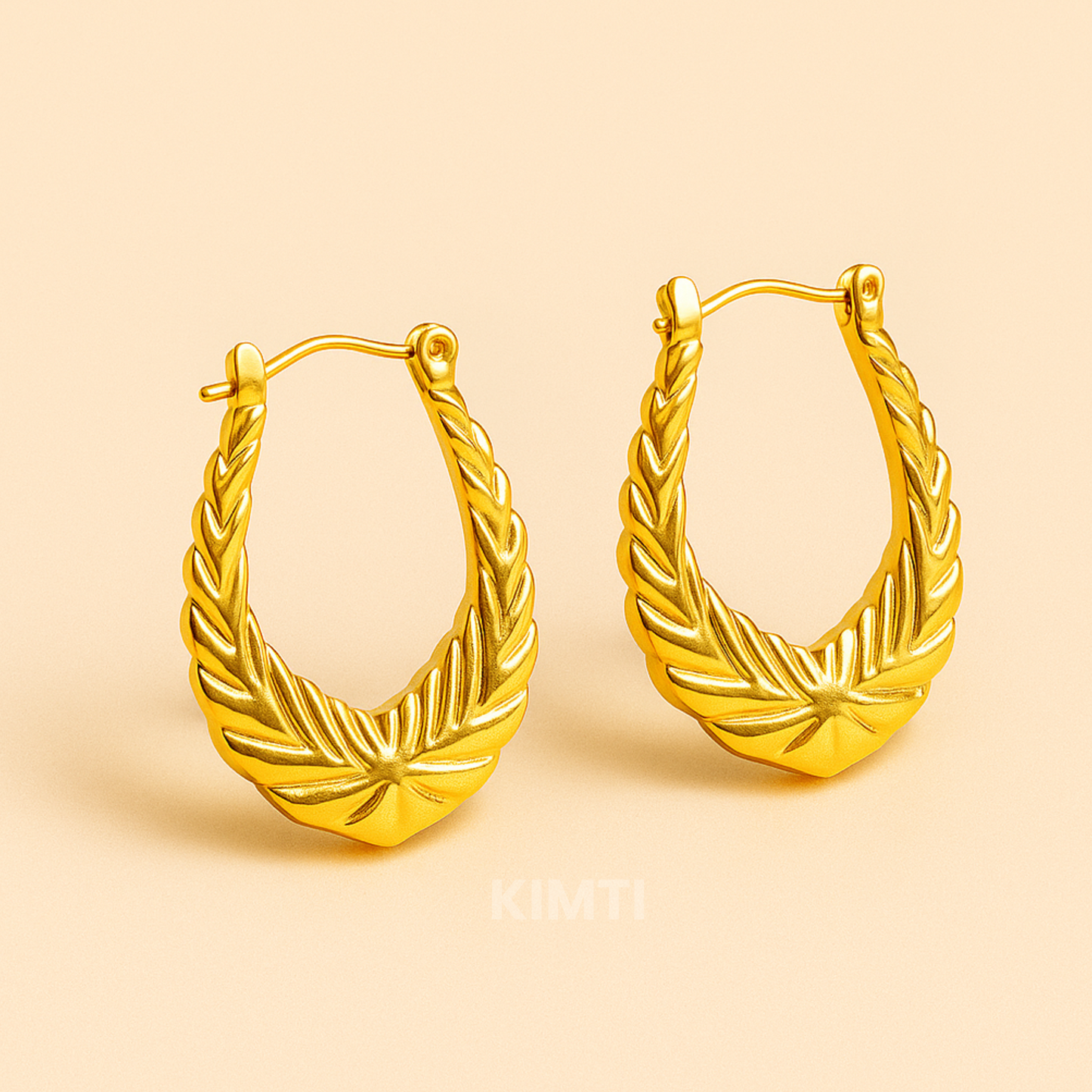18k Gold Plated Wreath Hoops Earring