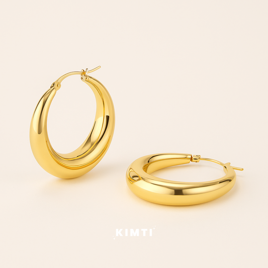 18k Gold Plated Gigi Hoop Anti Tarnish Earring