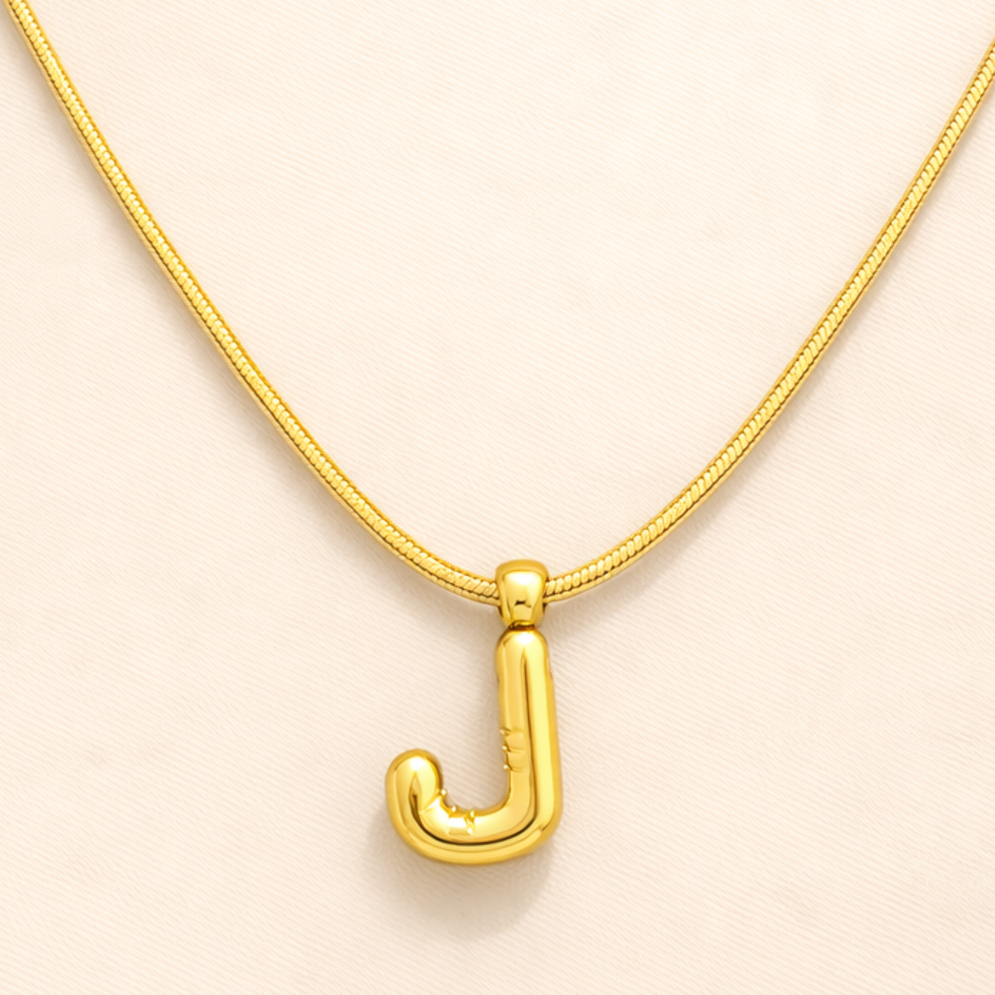 18K Gold Plated Initial J Pendant Necklace