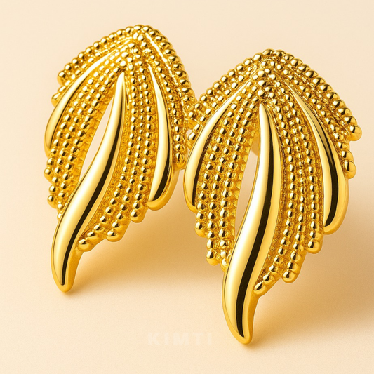 18K Gold Plated Olive Leaf Earring