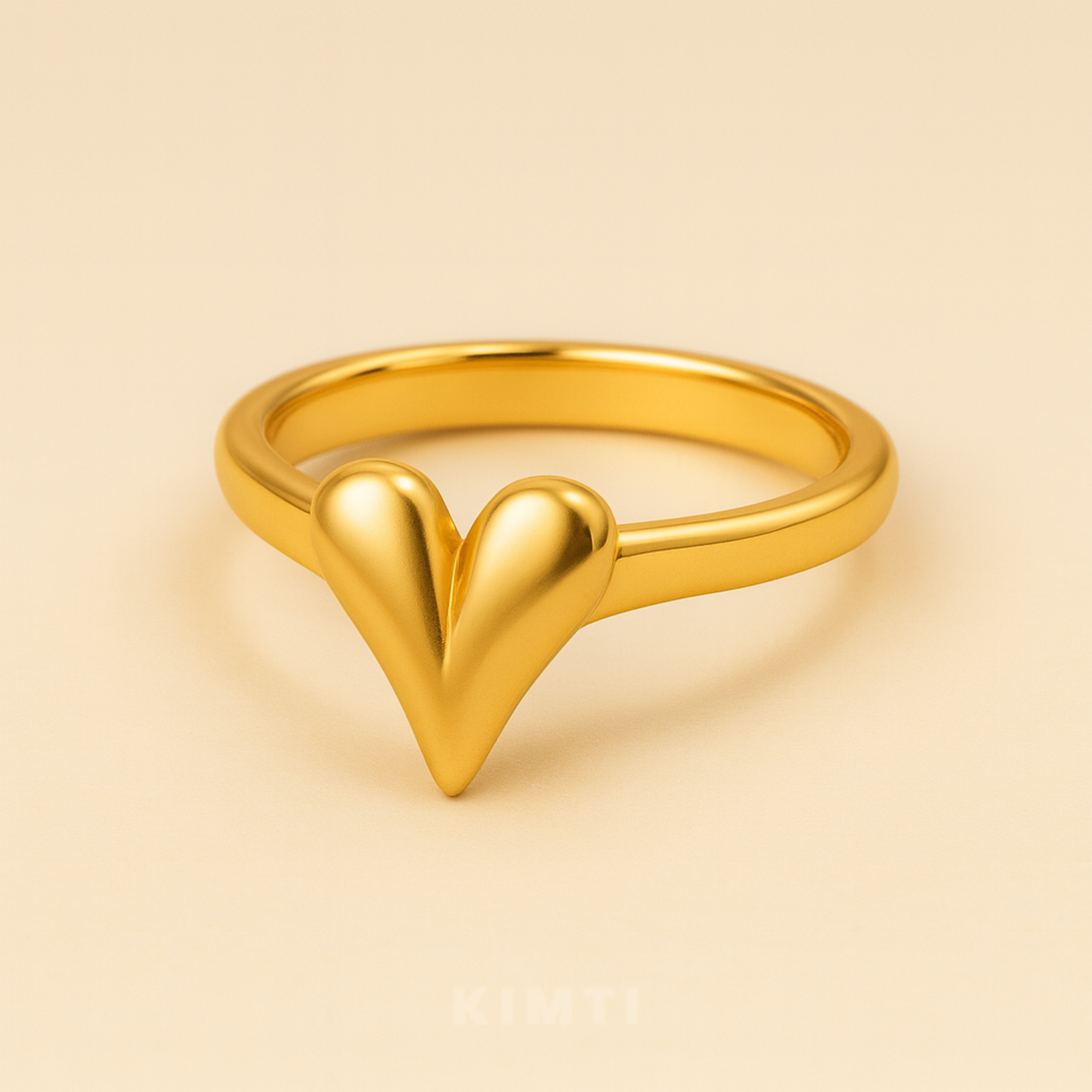 18K Gold Plated Smooth Heart Ring