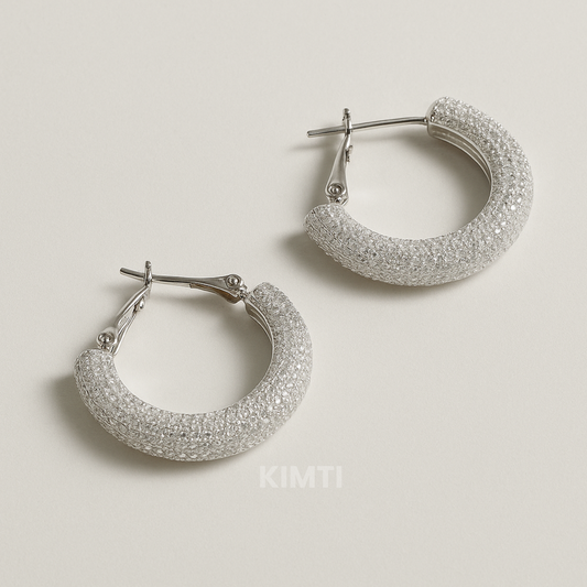 Silver Round Bali Earring