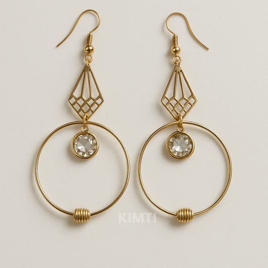 Party All Night Golden Dangle Earring