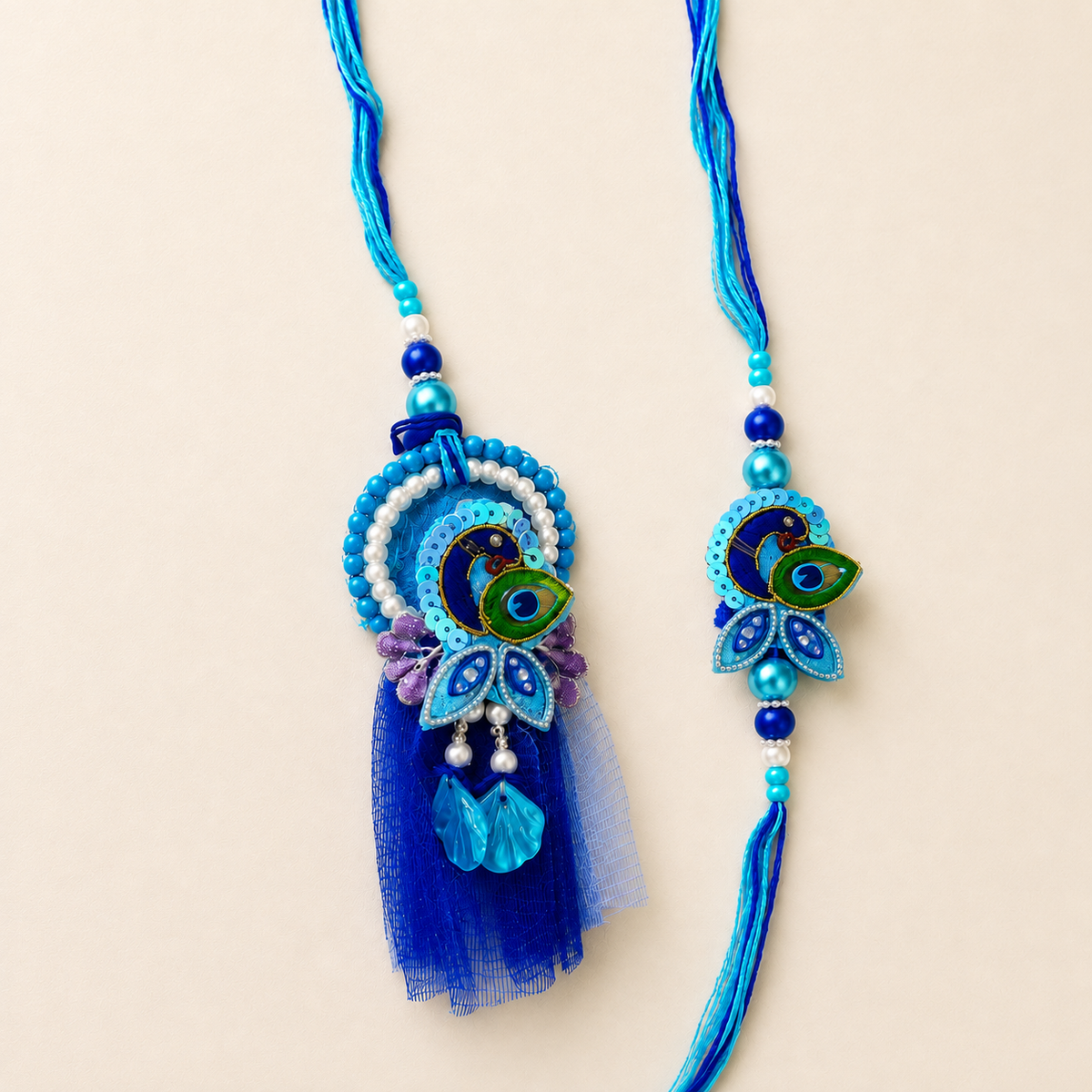 Peacock Design Bhaiya Bhabhi Rakhi